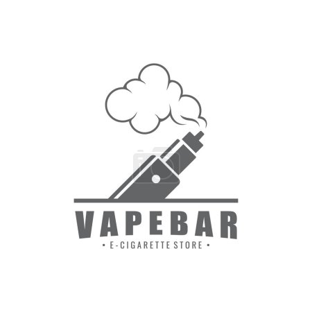 Illustration for Vape or E-Cigarette Logo Design in Vector Style. Suitable For Your E-Cigarette Shop And Business. - Royalty Free Image
