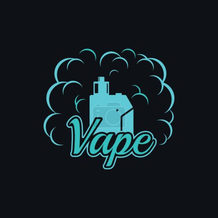 Illustration for Vape or E-Cigarette Logo Design in Vector Style. Suitable For Your E-Cigarette Shop And Business. - Royalty Free Image