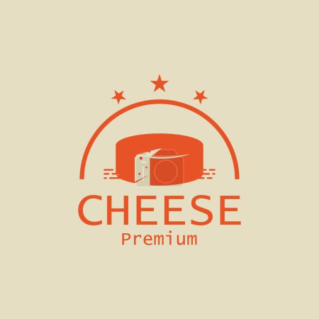 Téléchargez les illustrations : Conception de logo de fromage avec concept vectoriel. Icône ou symbole de fromage. - en licence libre de droit