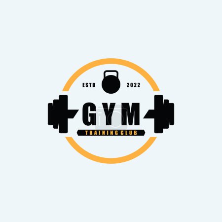 Illustration for Fitness Center Logo Design with Minimalist Concept. - Royalty Free Image