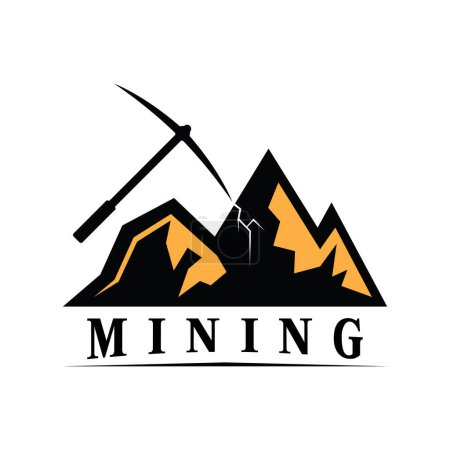 Mountain Mining Logo Silhouette Design mit einem einfachen Konzept.
