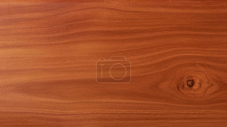 Foto de Superficie del tablero de madera de teca con grano con nudo, textura de fondo de marco completo, fondo de textura de color marrón oscuro para el diseño gráfico con espacio de copia - Imagen libre de derechos