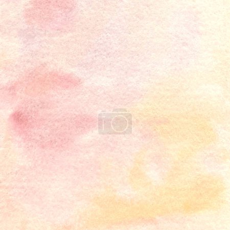 Foto de Acuarela rosa-amarillo melocotón salpicadura fondo abstracto. Ilustración de alta calidad El color salpicando en el papel. Mano dibujada. Bueno para tarjetas, papel pintado, papel de embalaje, cubiertas, diseño de invitación - Imagen libre de derechos