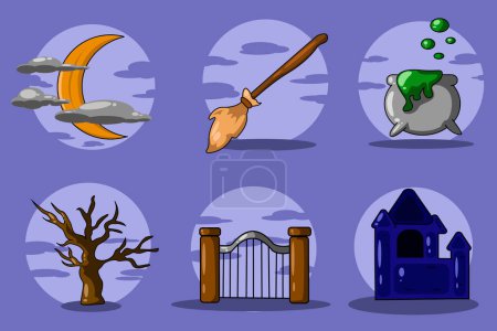 Téléchargez les illustrations : Icône halloween avec illustration de conception de knacks - en licence libre de droit