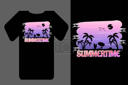 Mockup t shirt silhouette summertime retro vintage