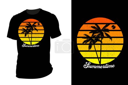 Photo for Summertime silhouette t shirt mockup retro vintage - Royalty Free Image