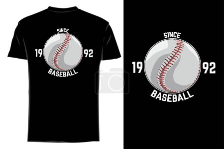 Illustration for Baseball ball vector t shirt mockup retro vintage - Royalty Free Image