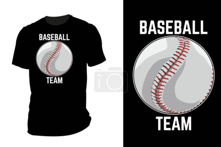 Illustration for Baseball team silhouette t shirt mockup retro vintage - Royalty Free Image