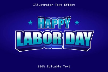 Illustration for Labor Day With Modern Game Style Editable Text Effect - Royalty Free Image