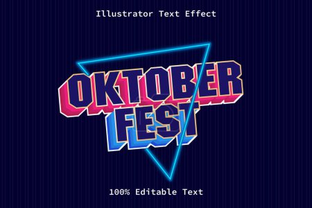 Ilustración de Festival de octubre con el juego moderno Neon Style Editable efecto de texto - Imagen libre de derechos