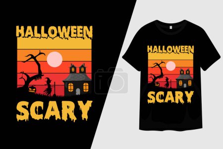 Téléchargez les illustrations : Halloween effrayant T-shirt Design - en licence libre de droit