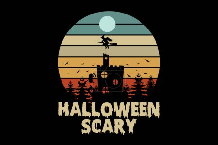 Téléchargez les illustrations : Conception de paysage effrayant Halloween - en licence libre de droit