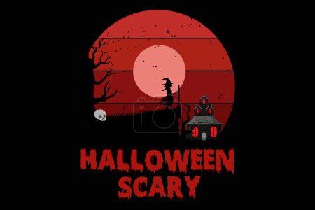 Téléchargez les illustrations : Conception de paysage effrayant Halloween - en licence libre de droit