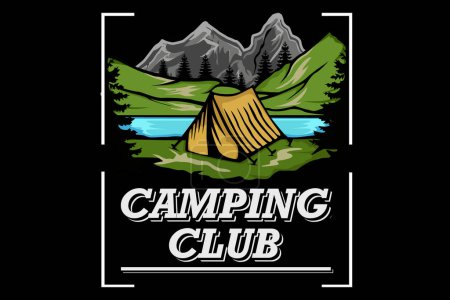Téléchargez les illustrations : Camping Club Aménagement paysager - en licence libre de droit