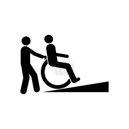 Téléchargez les photos : Symbole de la pente pour les handicapés sur fond blanc - en image libre de droit