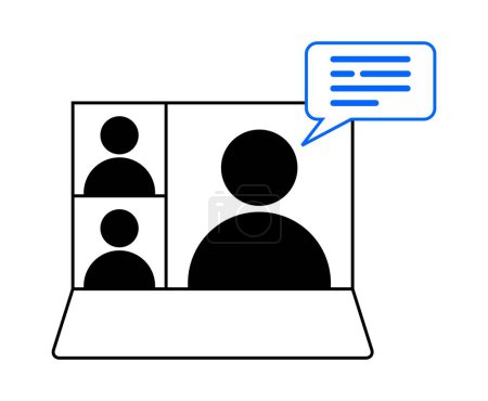 Illustration for Vector illustration of video conference icon,teleconference icon on a white background - Royalty Free Image