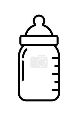 Téléchargez les illustrations : Illustration vectorielle de l'icône du biberon sur fond blanc - en licence libre de droit