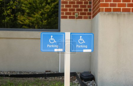 Photo for Handicap sign represents accessibility, inclusivity, equal rights, and consideration for individuals with disabilities - Royalty Free Image