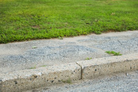 Photo for Sidewalk with green grass - Royalty Free Image