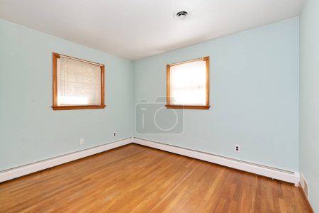 Photo for Empty room with blue walls. Interior design. 3d rendering - Royalty Free Image