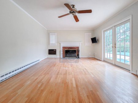 Foto de Diseño interior vacío, suelo de parquet, apartamento, habitación - Imagen libre de derechos