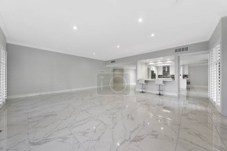 Photo for Modern and completely white unfurnished interior of luxury townhouse - Royalty Free Image