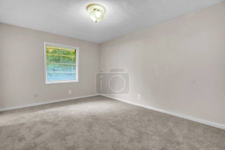 Foto de Habitación vacía de diseño interior con alfombra en el suelo. renderizado 3d - Imagen libre de derechos