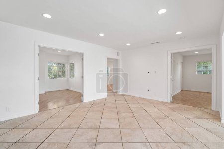 Photo for Empty room with white walls. 3d rendering - Royalty Free Image