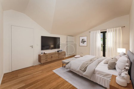 Foto de Interior de un dormitorio moderno. renderizado 3d - Imagen libre de derechos