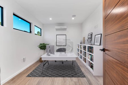 Foto de Diseño interior moderno, sala de estar, apartamento, casa, cómodo, oficina. renderizado 3d - Imagen libre de derechos