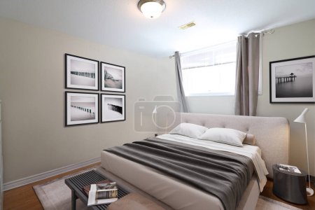 Photo for Interior of a modern bedroom. 3d rendering - Royalty Free Image