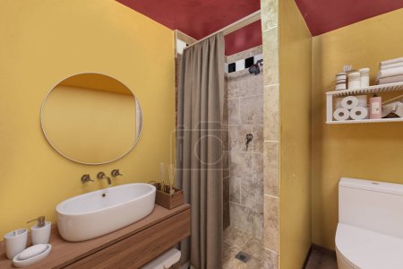 Photo for Interior of a modern bathroom. 3d rendering - Royalty Free Image