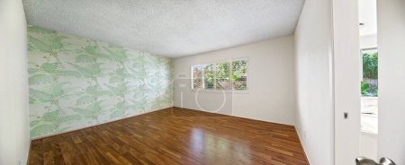 Photo for Empty room with wooden floor and window. 3d rendering - Royalty Free Image