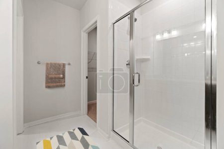 Photo for Modern white bathroom interior design, 3d rendering - Royalty Free Image