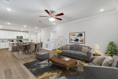 Foto de Sala de estar diseño de interiores, 3d renderizado - Imagen libre de derechos