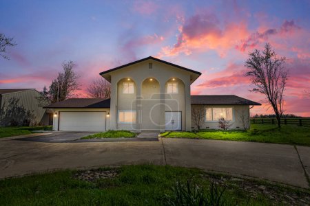 Photo for Beautiful family home design. 3D rendering - Royalty Free Image