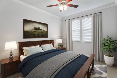 Photo for Modern bedroom design. 3d interior design concept - Royalty Free Image