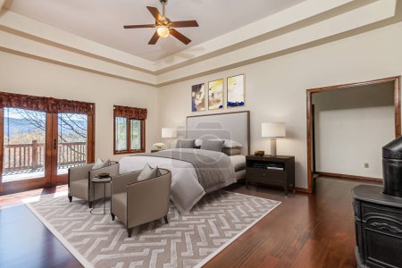 Photo for Modern bedroom interior design. 3d rendering - Royalty Free Image