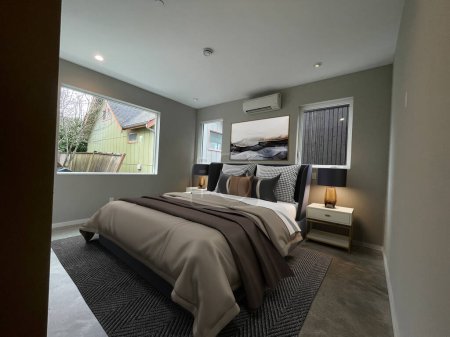 Foto de Diseño interior de dormitorio moderno. Renderizado 3d - Imagen libre de derechos