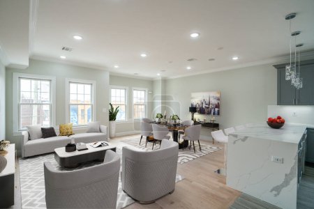 Téléchargez les photos : Salon moderne intérieur avec canapé. Rendu 3d - en image libre de droit