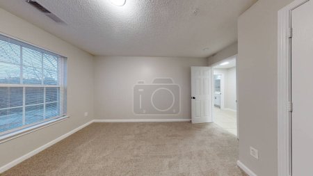 Photo for Modern and completely white unfurnished interior of luxury townhouse. USA - Royalty Free Image
