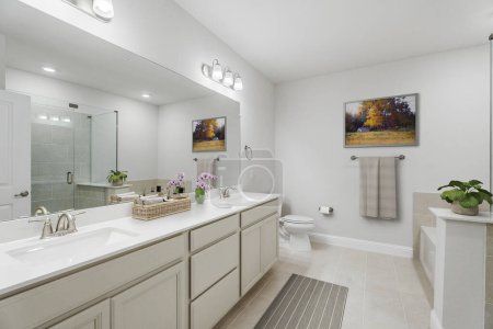 Photo for Modern bathroom interior design, 3d rendering - Royalty Free Image
