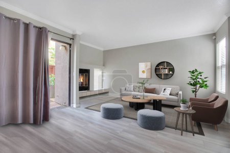 Téléchargez les photos : Design intérieur maison moderne avec salon moderne - en image libre de droit