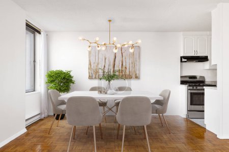 Téléchargez les photos : Cuisine design intérieur de maison moderne. Rendu 3d - en image libre de droit