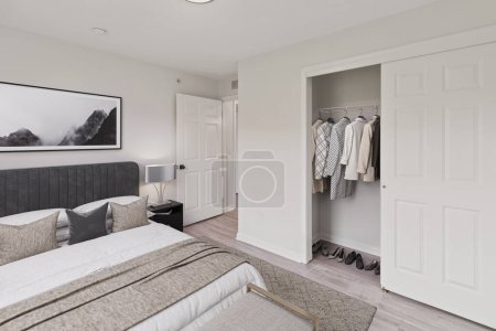 Photo for 3d rendering of cozy bedroom interior - Royalty Free Image