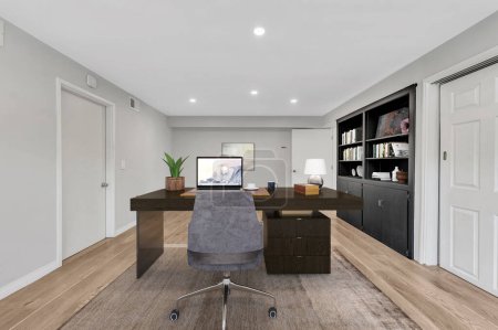 Photo for Home office interior. 3d rendering - Royalty Free Image