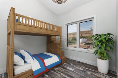 Photo for Modern bedroom interior design. 3d render - Royalty Free Image