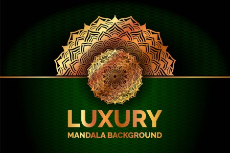 Ilustración de Diseño de fondo dorado de lujo Mandala - Imagen libre de derechos