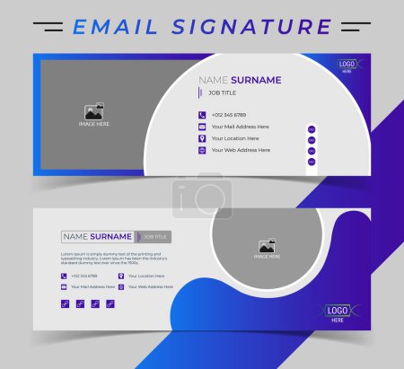 Ilustración de Diseño de plantilla de firma de correo electrónico corporativo para uso personal o empresarial. - Imagen libre de derechos