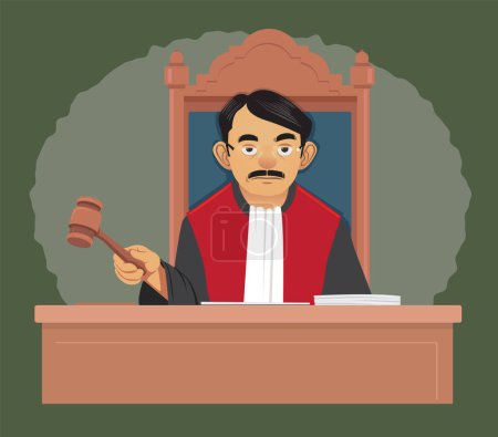Ilustración de Ilustración del juez con un mazo - Imagen libre de derechos